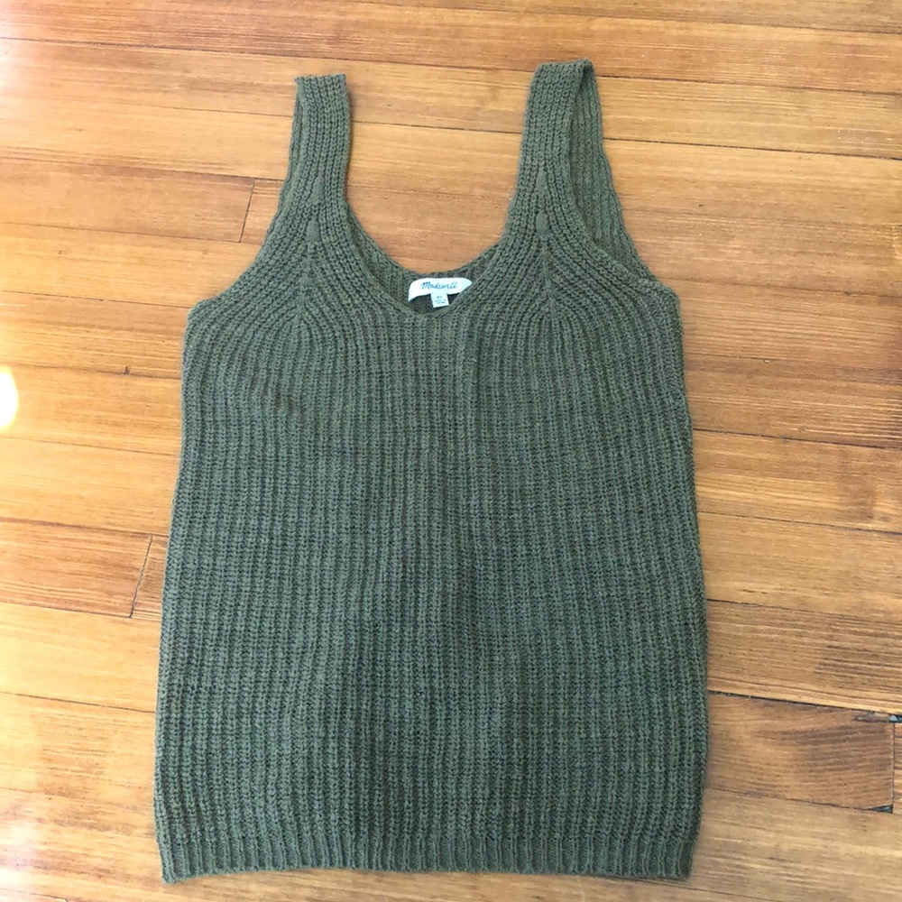 Madewell Monterey sweater tank, sage, XS, like new